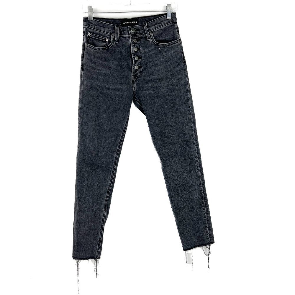 Aritzia Denim Forum The Yoko High Rise Slim Jeans Faded Black Size 27 EUC T2556